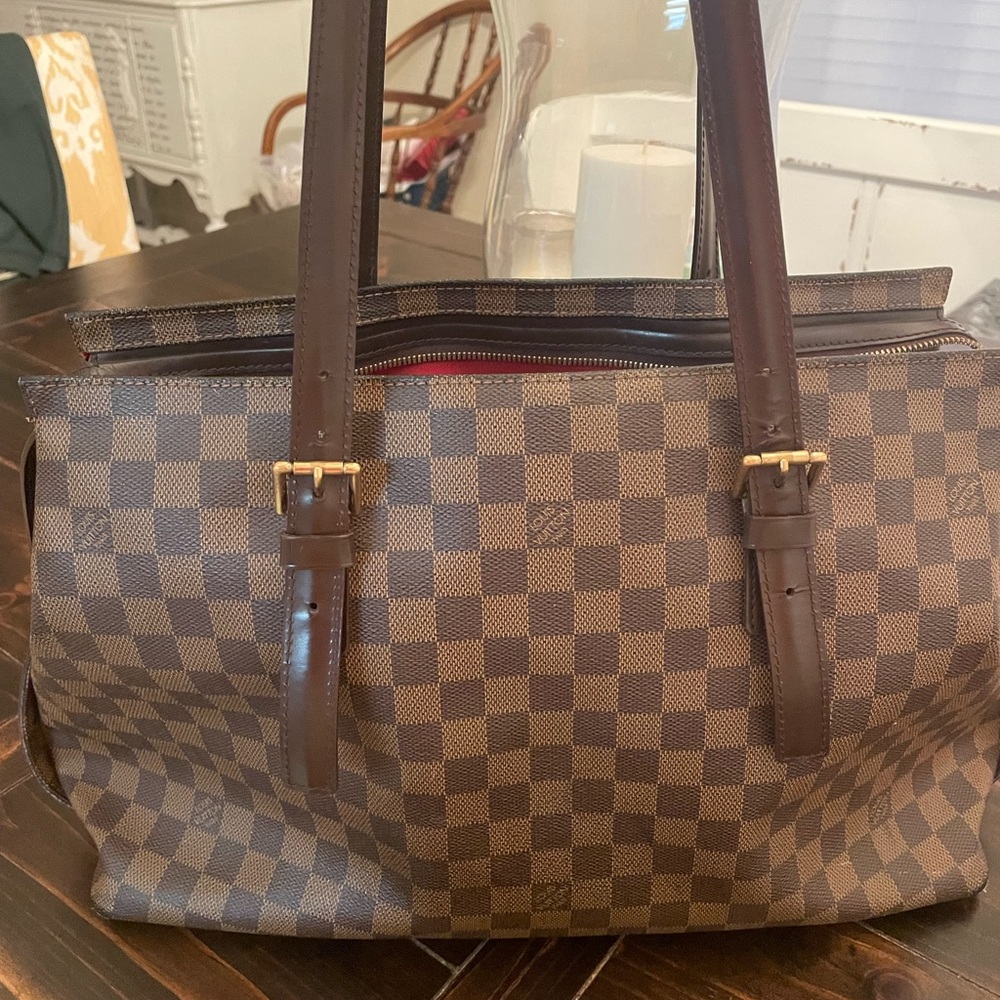 Louis Vuitton Brown Checkered Handbag